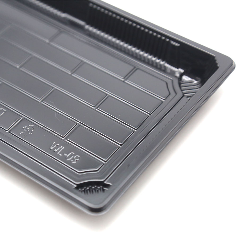 The sushi tray WL-09 is made of PS.