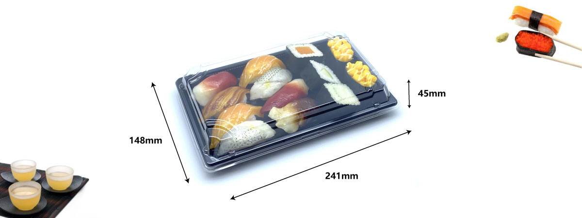 The size of the sushi tray WL-07 is 241*148*45mm.