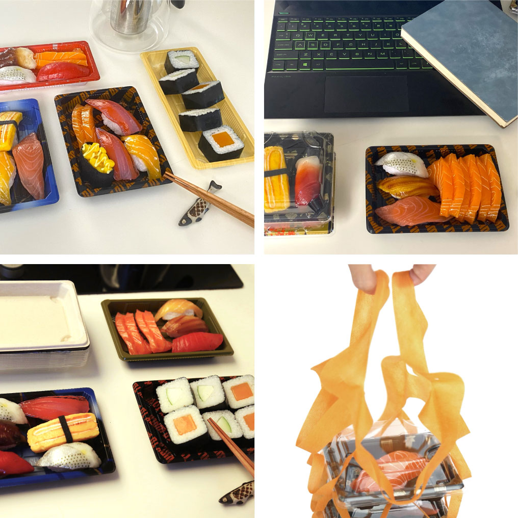 Sushi plate WL-03 can be used in the kitchen, office, dinner and other scenes, it can also be packed away.