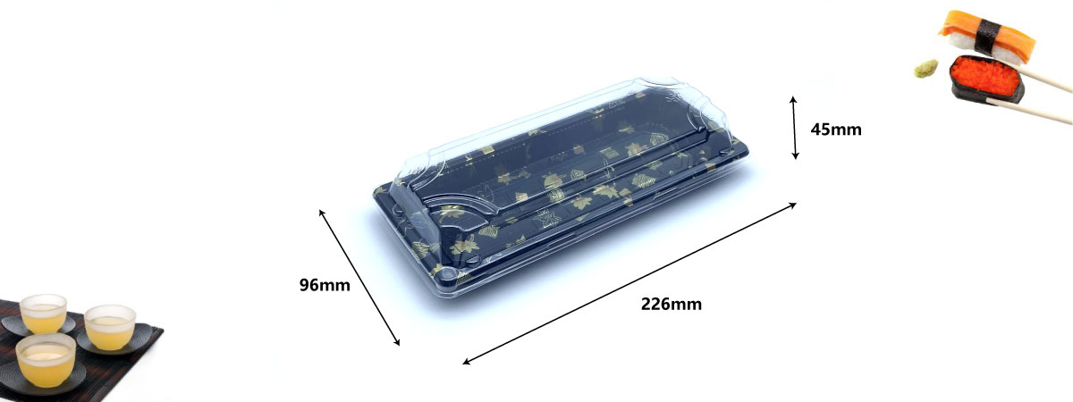 The size of the sushi tray WL-01 is 226*96*45mm.