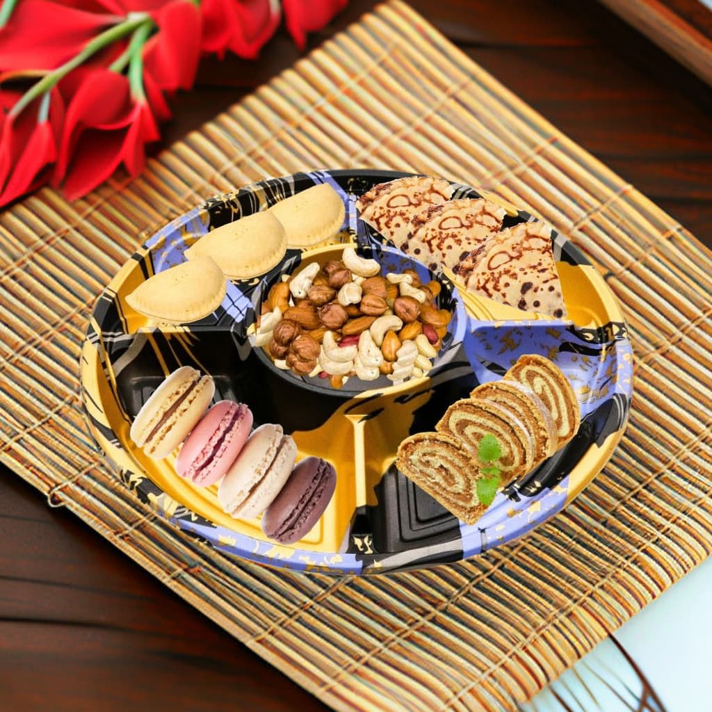 4 Divided Round Party Tray