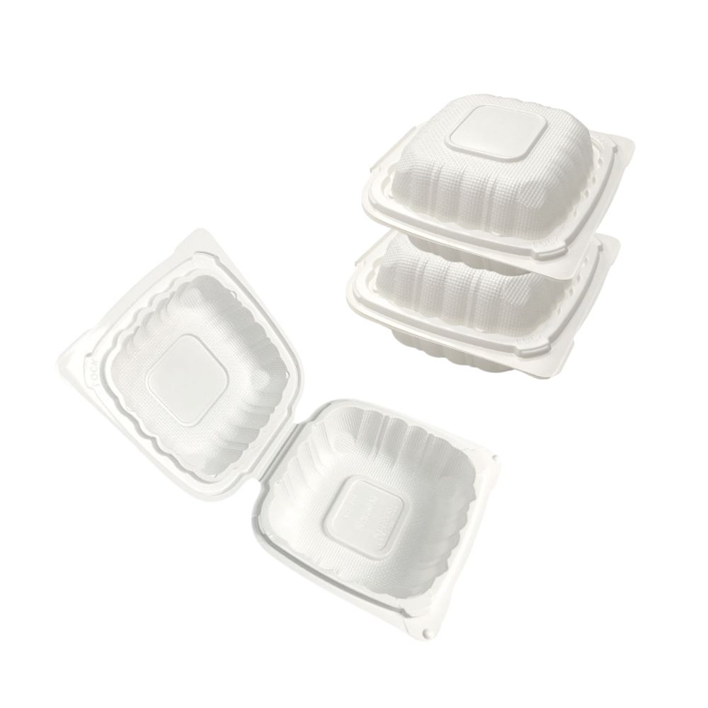 6x6 White Clamshell Container