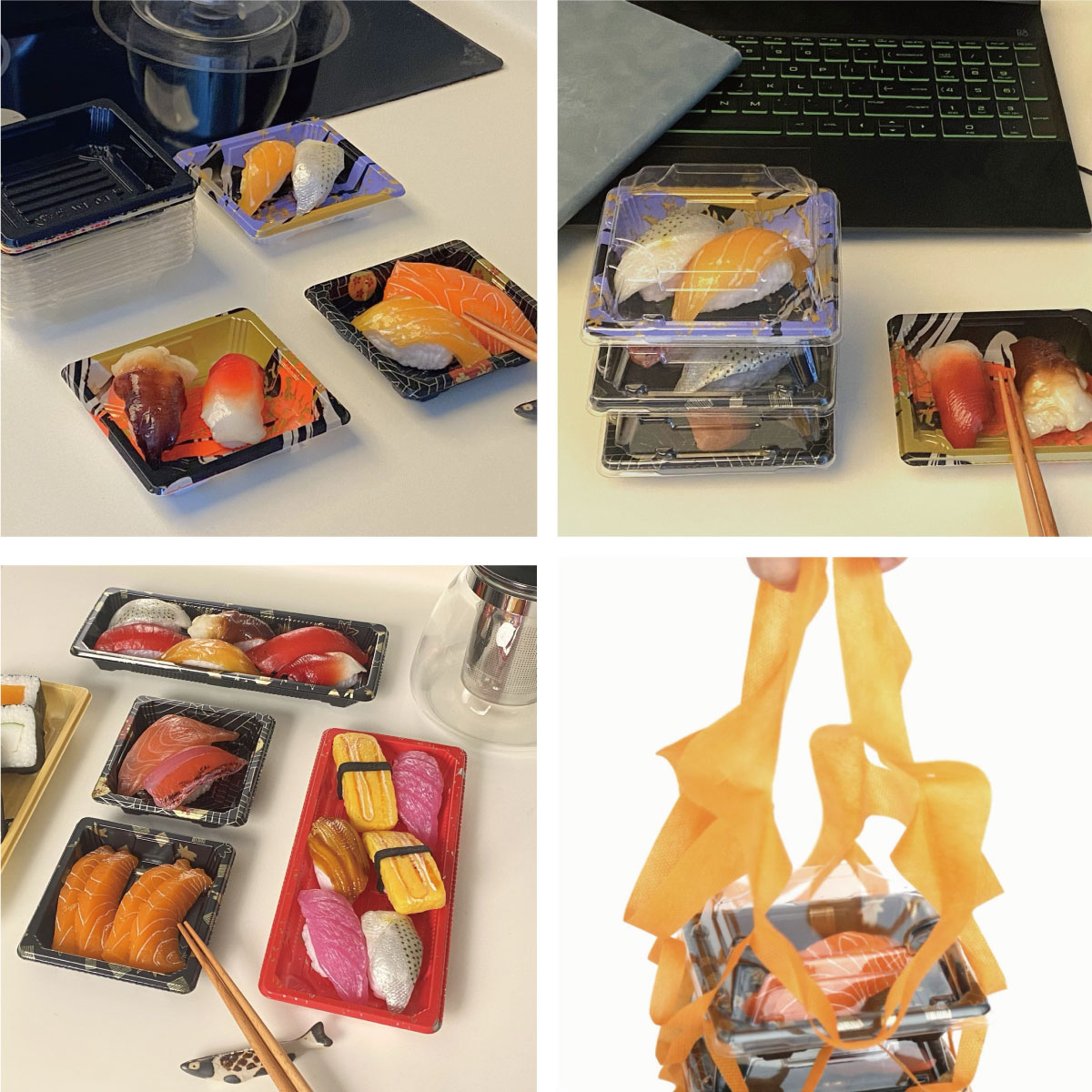 Sushi plate WL-0.1 can be used in the kitchen, office, dinner and other scenes, it can also be packed away.
