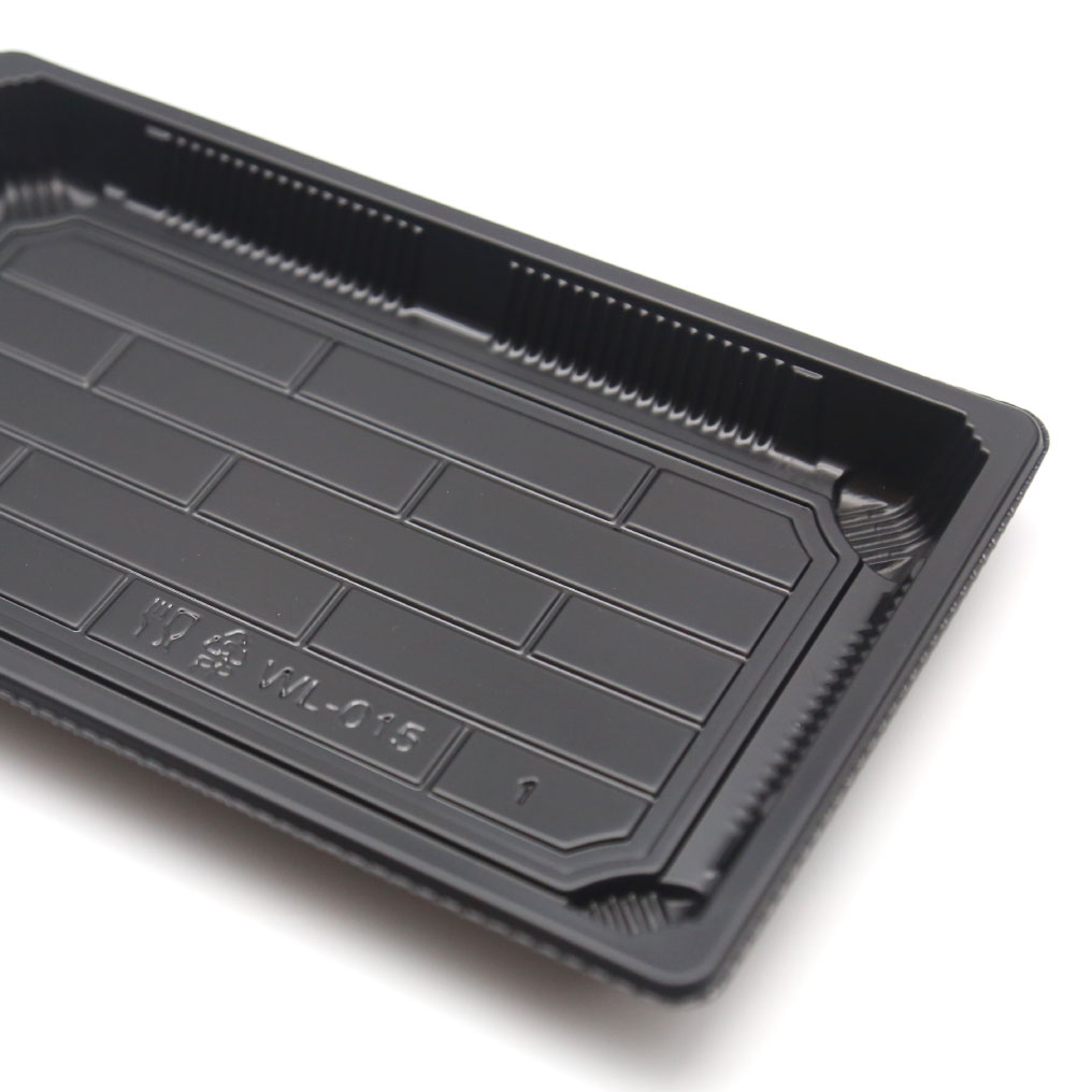 The sushi tray WL-03 is made of PP.