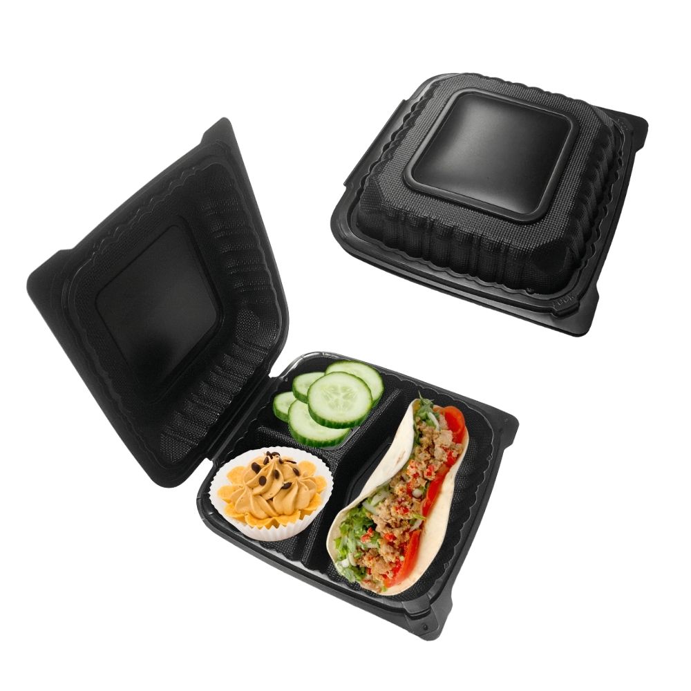3 Compartment Clamshell TakeOut Containers