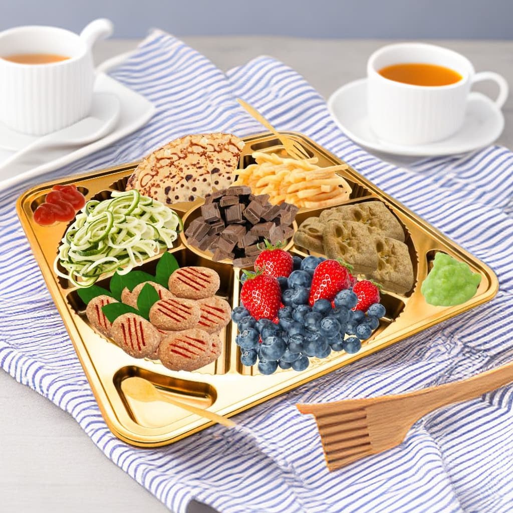 7 Compartment Gold Party Tray