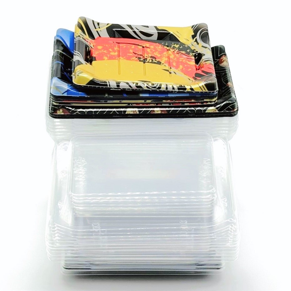 The sushi tray WL-B07 is stackable for easy storage and placement.