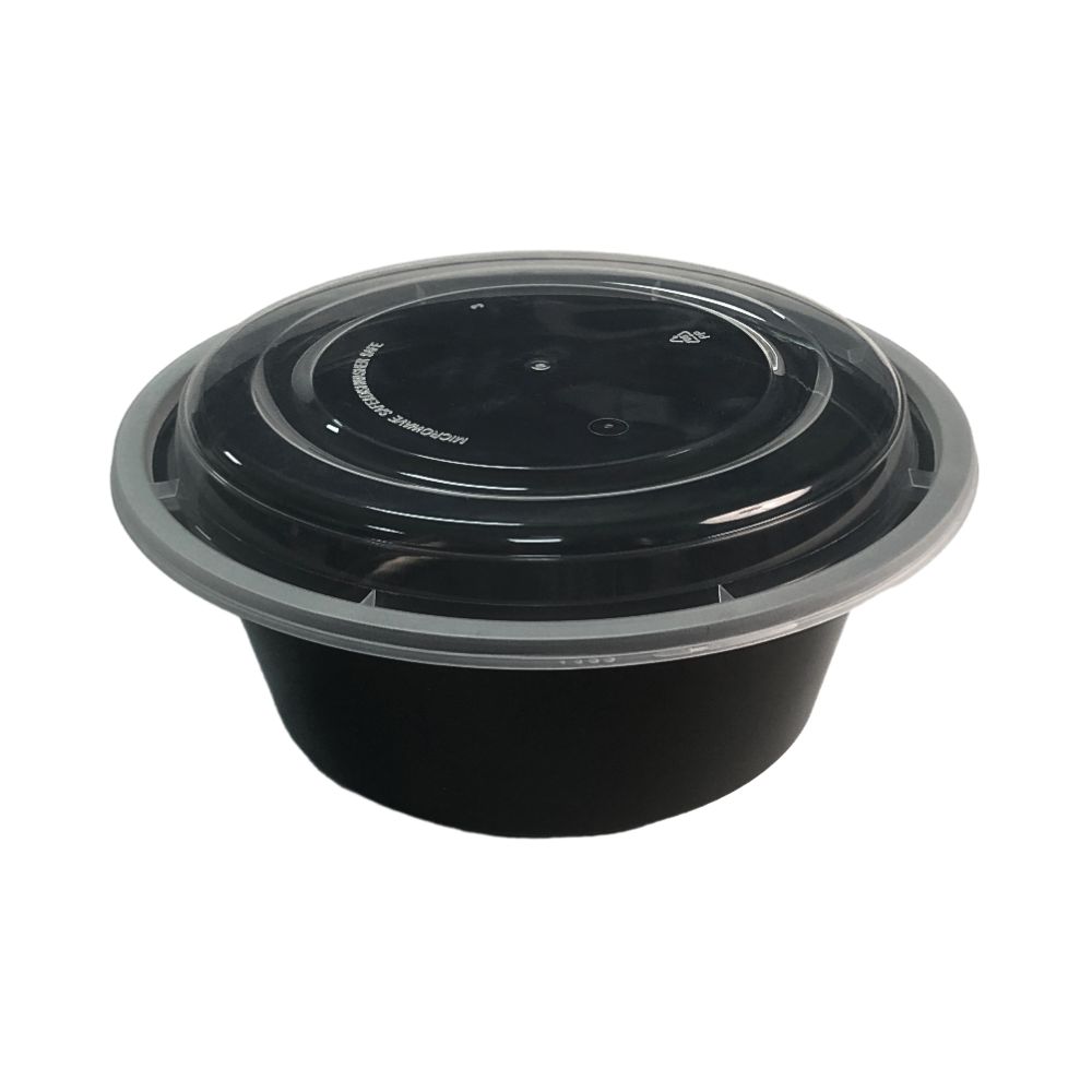 Black Plastic To Go Bowls for Hot Soup