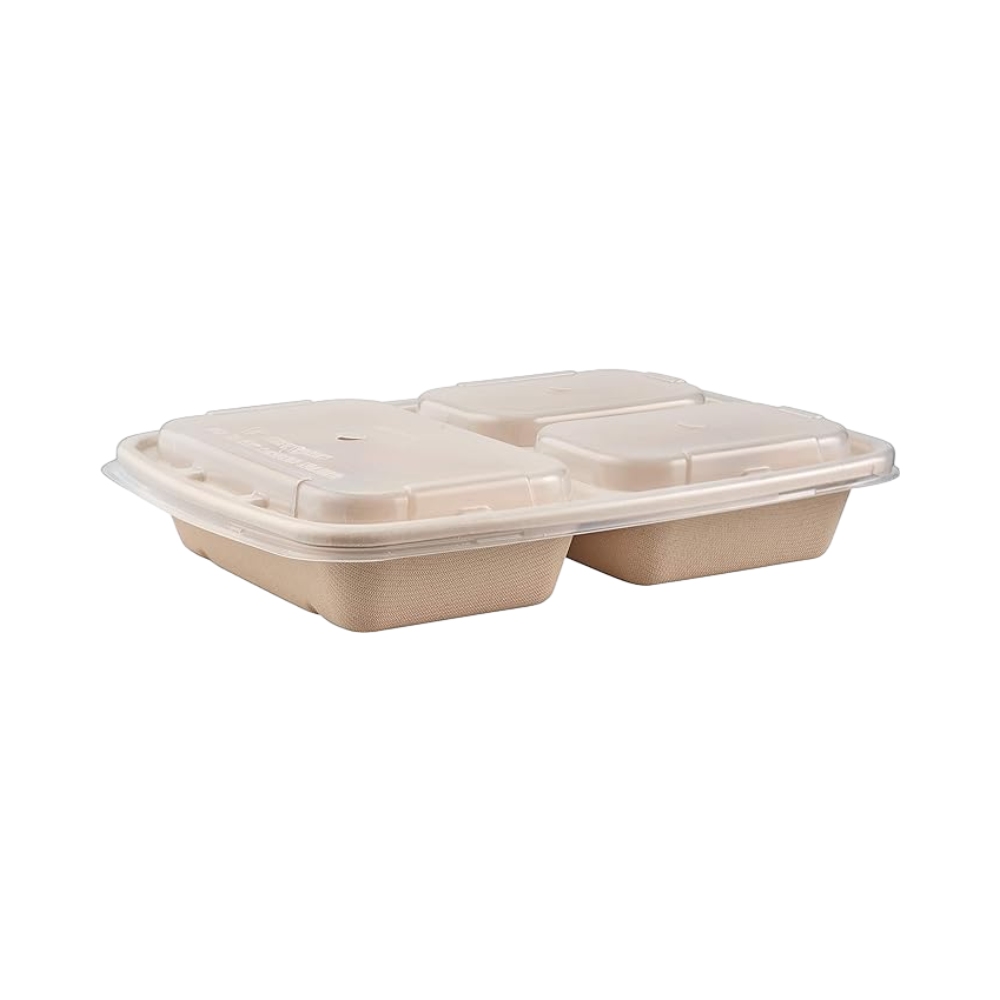 3 Compartment Compostable Containers Non Toxic