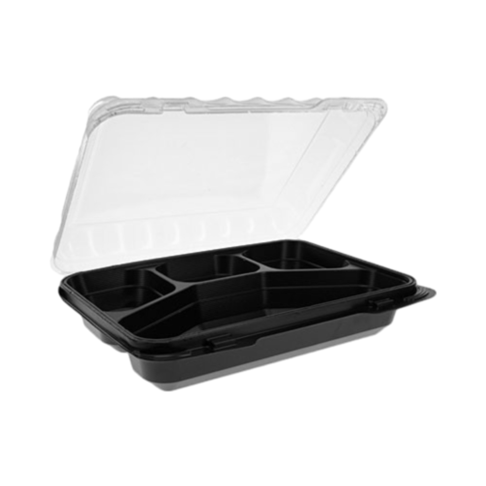 4 Compartment Square Party Food Containers with Lid
