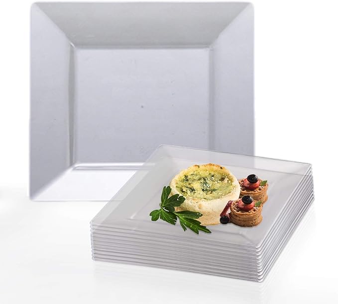 8 inch Square Clear Plastic Plates