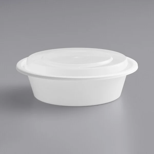 White Round Plastic Salad Bowl