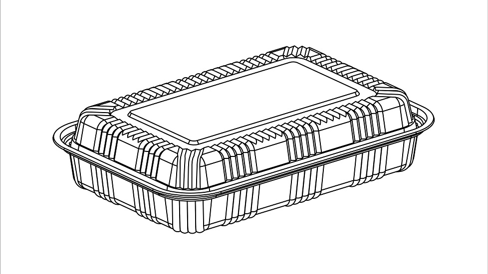 A bento box black design line drawing