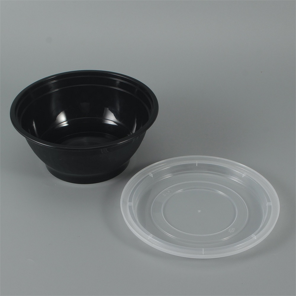 36 oz Black Plastic Diamond Bowl
