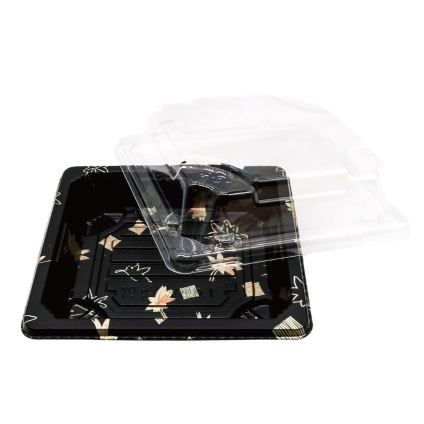 The lid of the sushi tray WL-0.1 is tight and transparent, and it is very tight and not easy to pour out after loading the sushi and closing the lid.